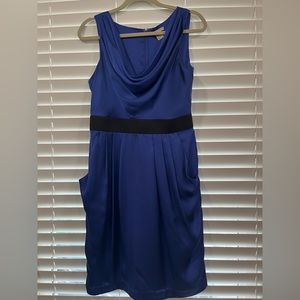 H&M sleeveless, royal blue Cowl neck dress